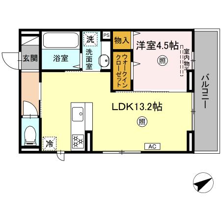 広島市安佐南区大町西のアパートの間取り