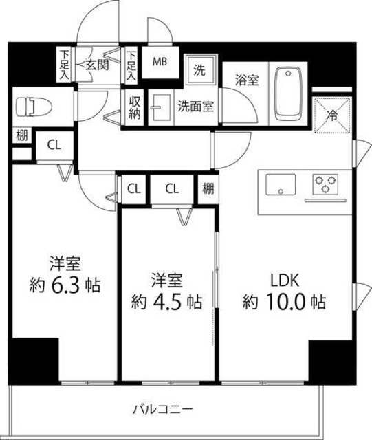 レフィールオーブ町屋駅前の間取り