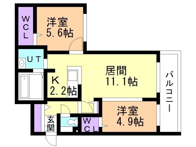 札幌市南区澄川四条のマンションの間取り