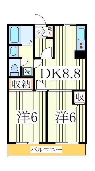 我孫子市南新木のアパートの間取り