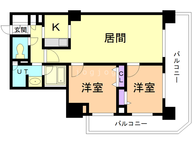 札幌市中央区南九条西のマンションの間取り