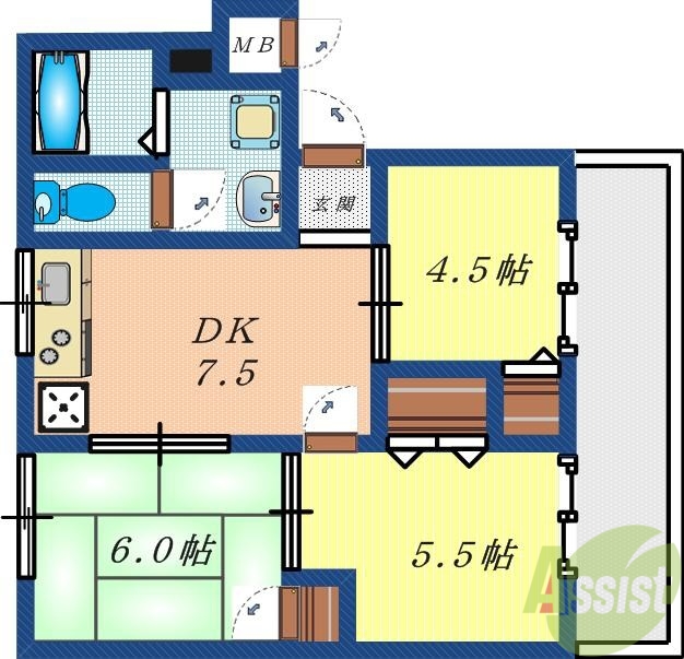 メゾン北神戸の間取り