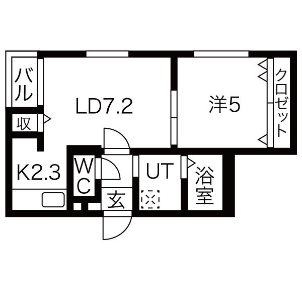 札幌市北区北十七条西のマンションの間取り