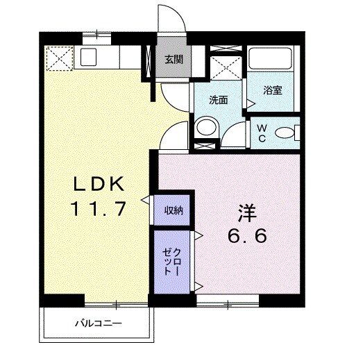 宇都宮市針ケ谷のアパートの間取り