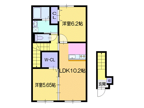 夕張郡栗山町朝日のアパートの間取り