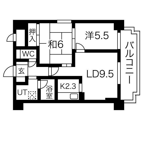 ドミ山鼻九条の間取り