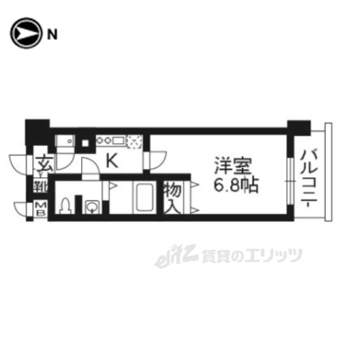 【京都市左京区聖護院山王町のマンションの間取り】