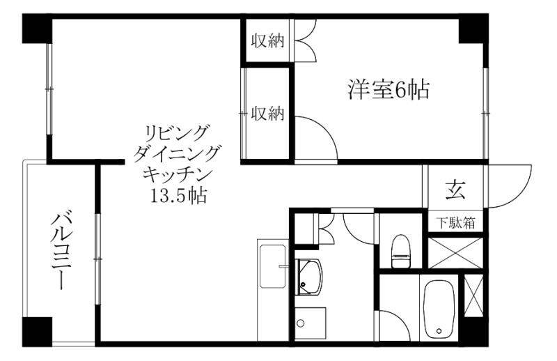 松山市溝辺町のマンションの間取り