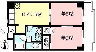 稲城市東長沼のマンションの間取り