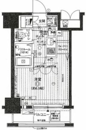 港区港南のマンションの間取り