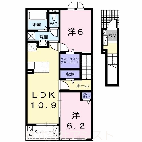 田川市大字奈良のアパートの間取り