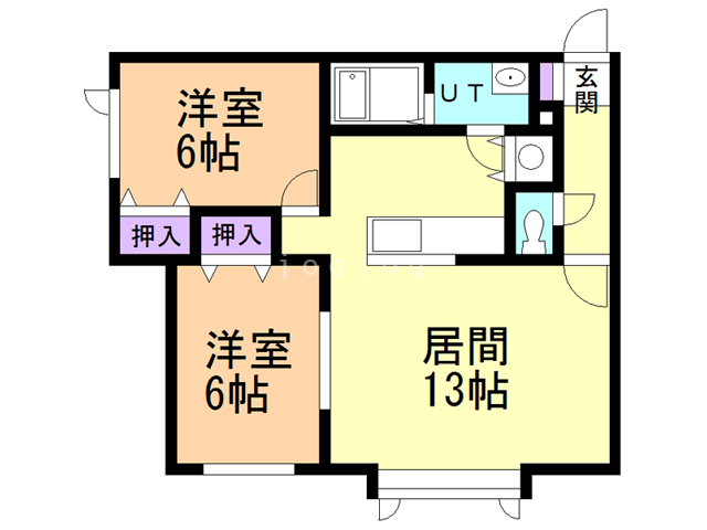 旭川市東五条のアパートの間取り