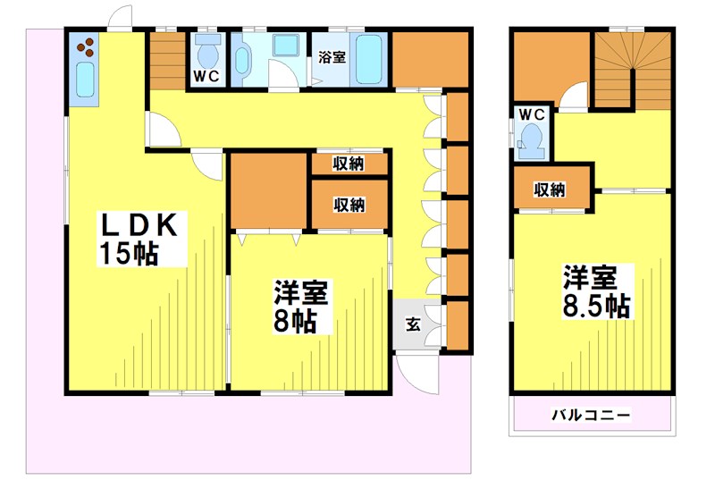 調布市菊野台のアパートの間取り