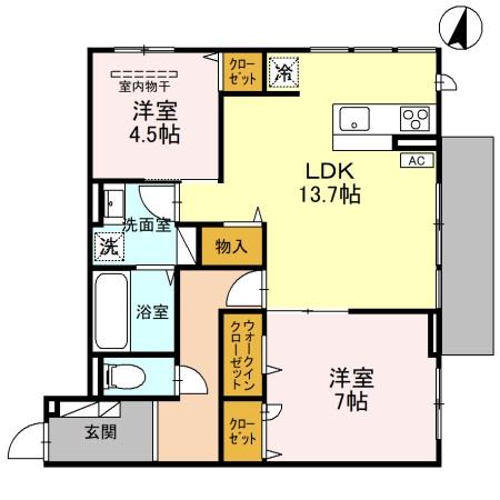 八尾市恩智北町のアパートの間取り