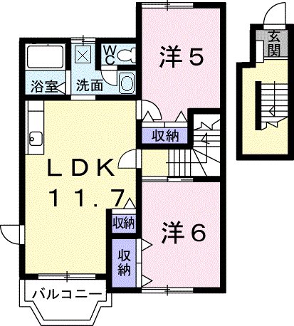 南さつま市加世田川畑のアパートの間取り