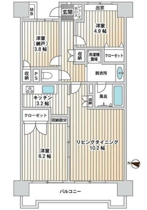 荒川区荒川のマンションの間取り