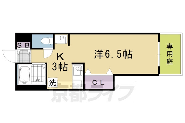 亀岡市京町のマンションの間取り