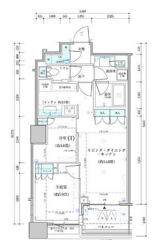 中央区勝どきのマンションの間取り