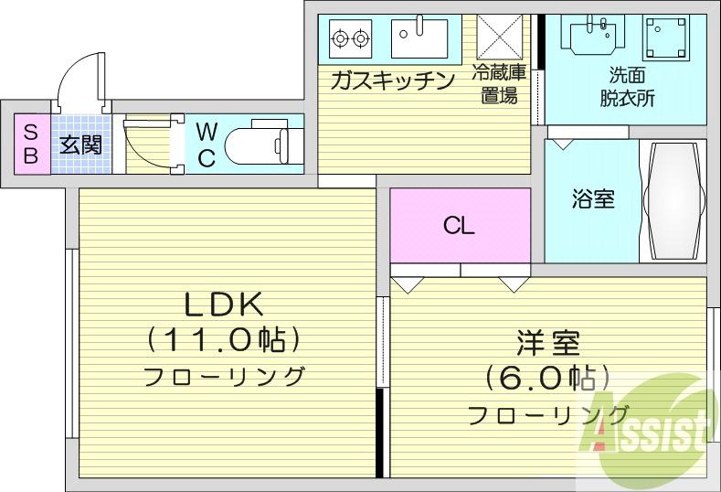 ＪＲ函館本線 手稲駅 徒歩26分 2階建 築25年の間取り写真
