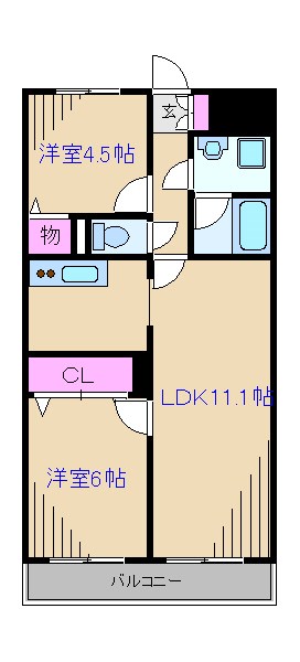 グリーンライン 高田駅 徒歩2分 5階建 築24年の間取り写真