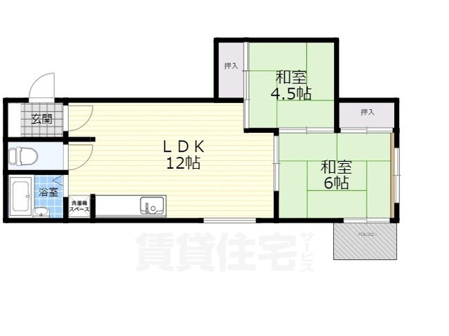 枚方市走谷のマンションの間取り