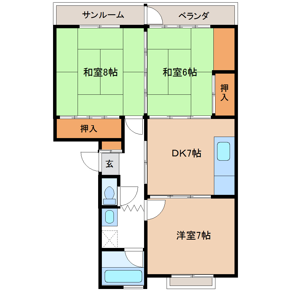 コーポアサノの間取り