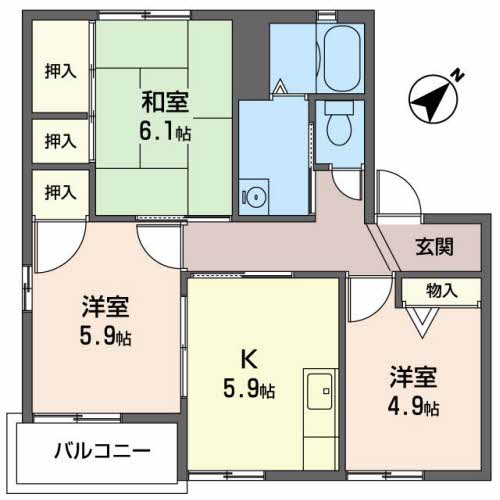 メゾンソレーユ　Iの間取り