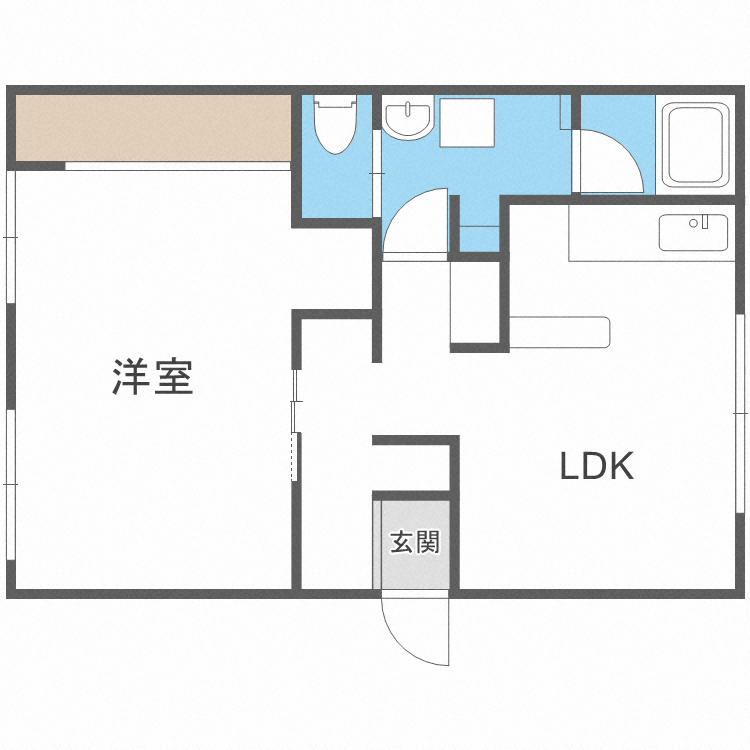 札幌市手稲区手稲本町三条のアパートの間取り