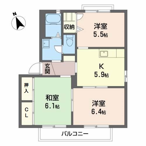 ディアス千原　３の間取り