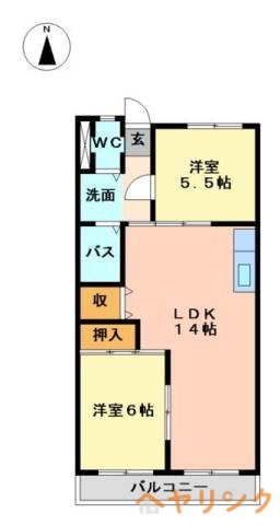 名古屋市名東区大針のマンションの間取り