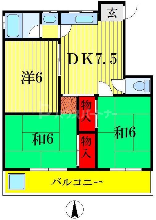 【葛飾区東水元のアパートの間取り】