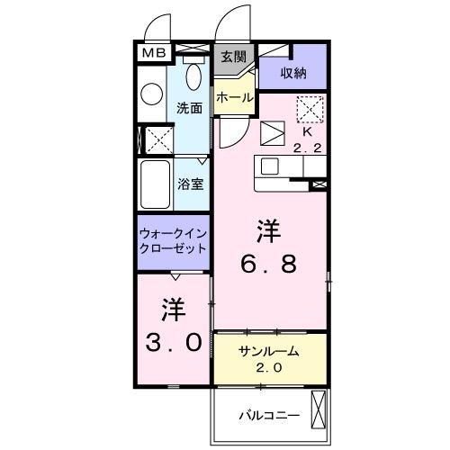 アンジェロ　Ｆ１の間取り