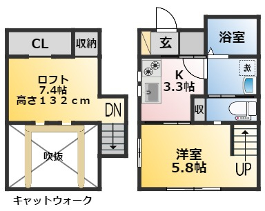 西尾市今川町のアパートの間取り