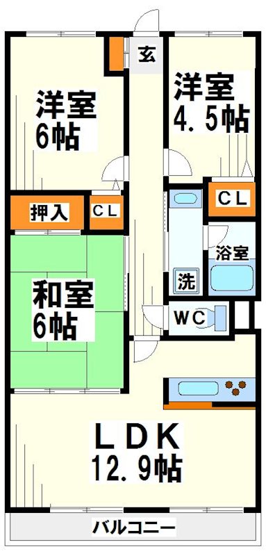 調布市深大寺南町のマンションの間取り