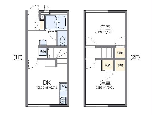 レオパレス庄五郎　弐番館の間取り