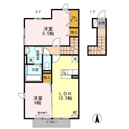 ベルパージュ　A棟の間取り