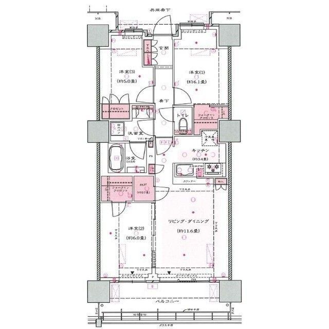 さいたま市大宮区桜木町のマンションの間取り