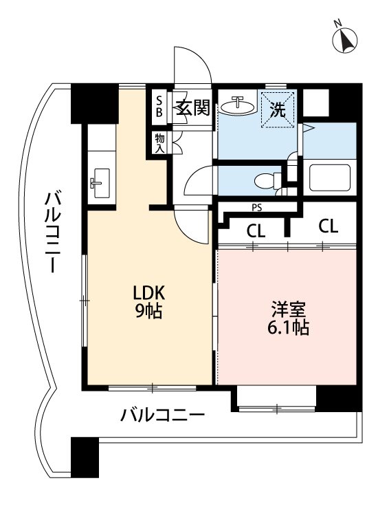 熊本市中央区黒髪のマンションの間取り