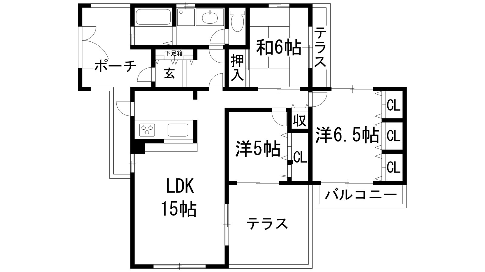 西宮市東山台のマンションの間取り