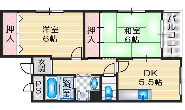 【ノースリバー服部の間取り】