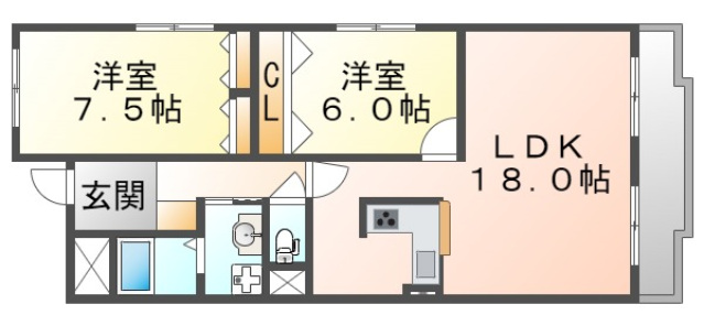 チュリス千里の間取り