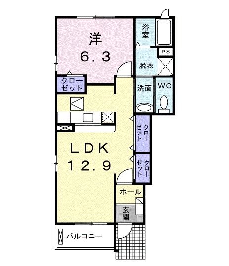 アンソレイエ・メゾンＢの間取り