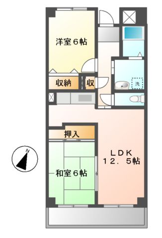 名古屋市熱田区大宝のマンションの間取り