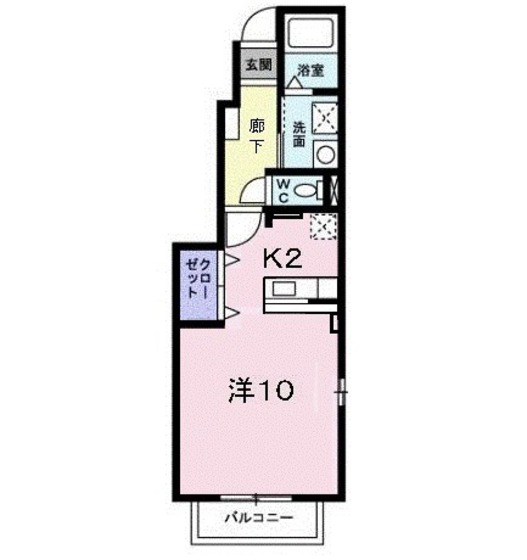 安芸郡坂町横浜東のアパートの間取り