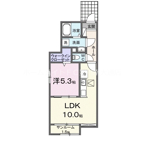 豊橋市新栄町のアパートの間取り