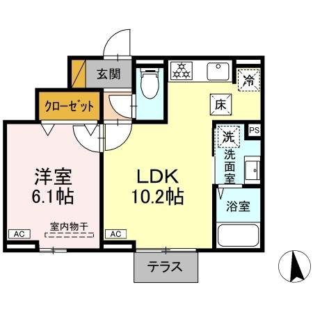 千葉市中央区汐見丘町のアパートの間取り