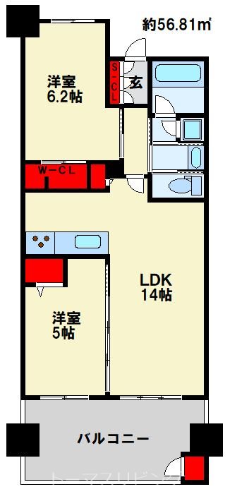 ライブスクエア小倉駅オーシャンテラスの間取り