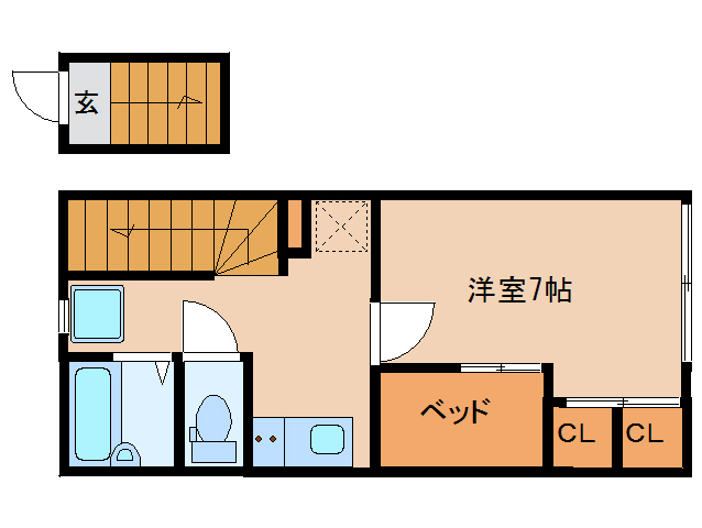 奈良市菅原東のアパートの間取り