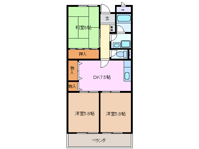 三重郡菰野町大字菰野のマンションの間取り