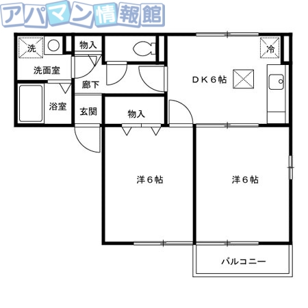 阿賀野市学校町のアパートの間取り